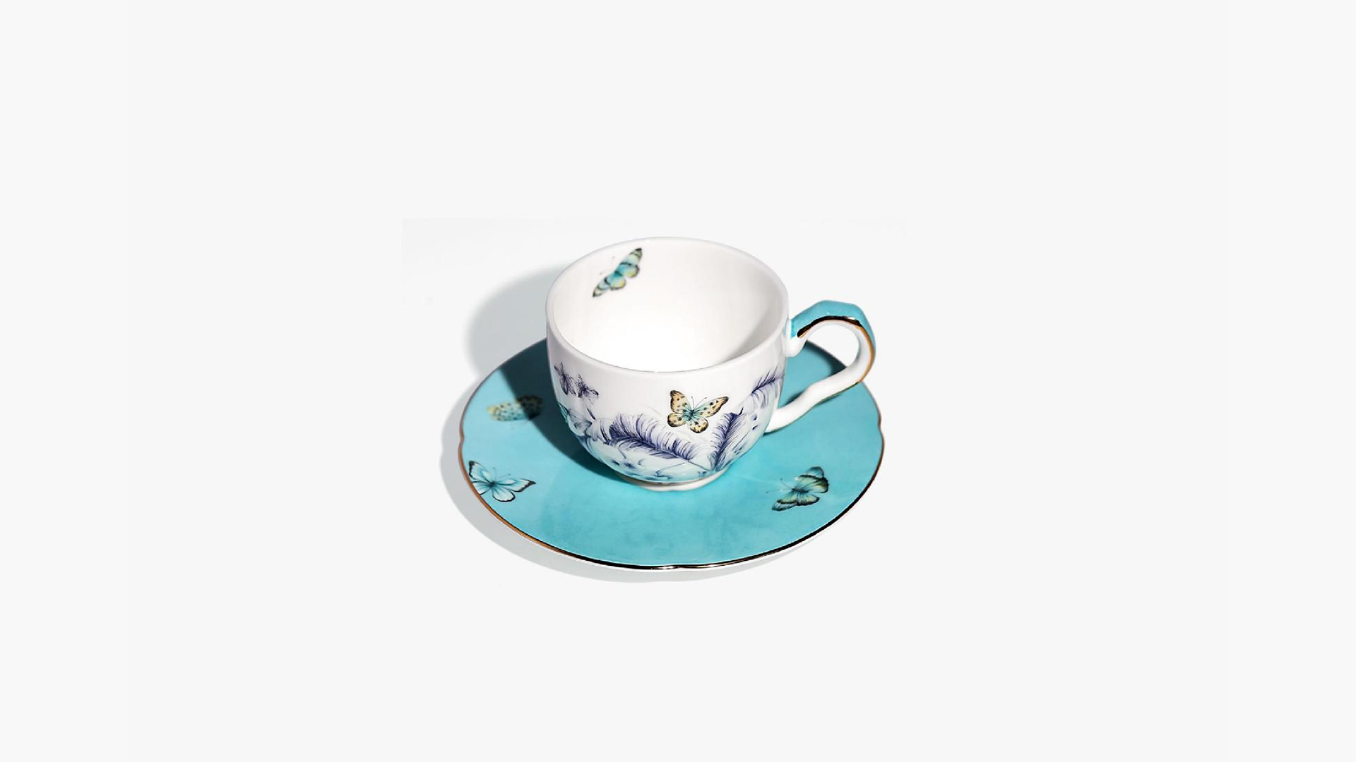 迭迭香咖啡杯（花蝶紋）